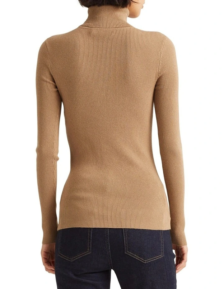 Best Sale β€οΈ Lauren Ralph Lauren Ribbed Turtleneck Sweater Beige β - Image 2