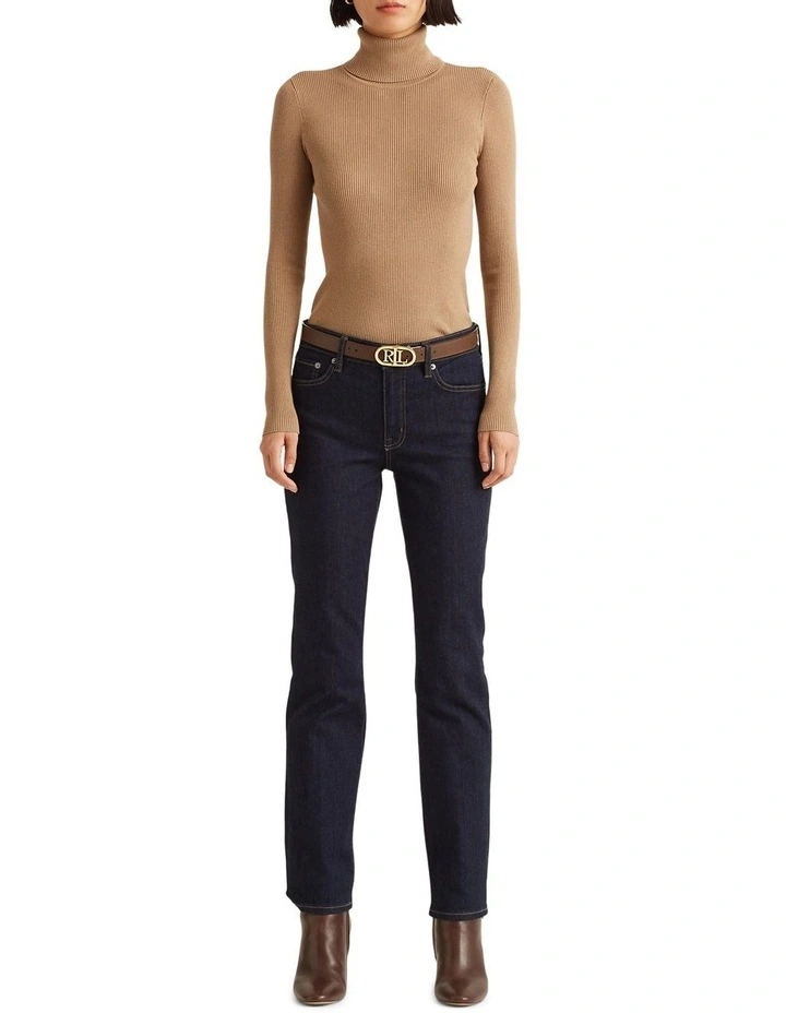 Best Sale β€οΈ Lauren Ralph Lauren Ribbed Turtleneck Sweater Beige β - Image 3