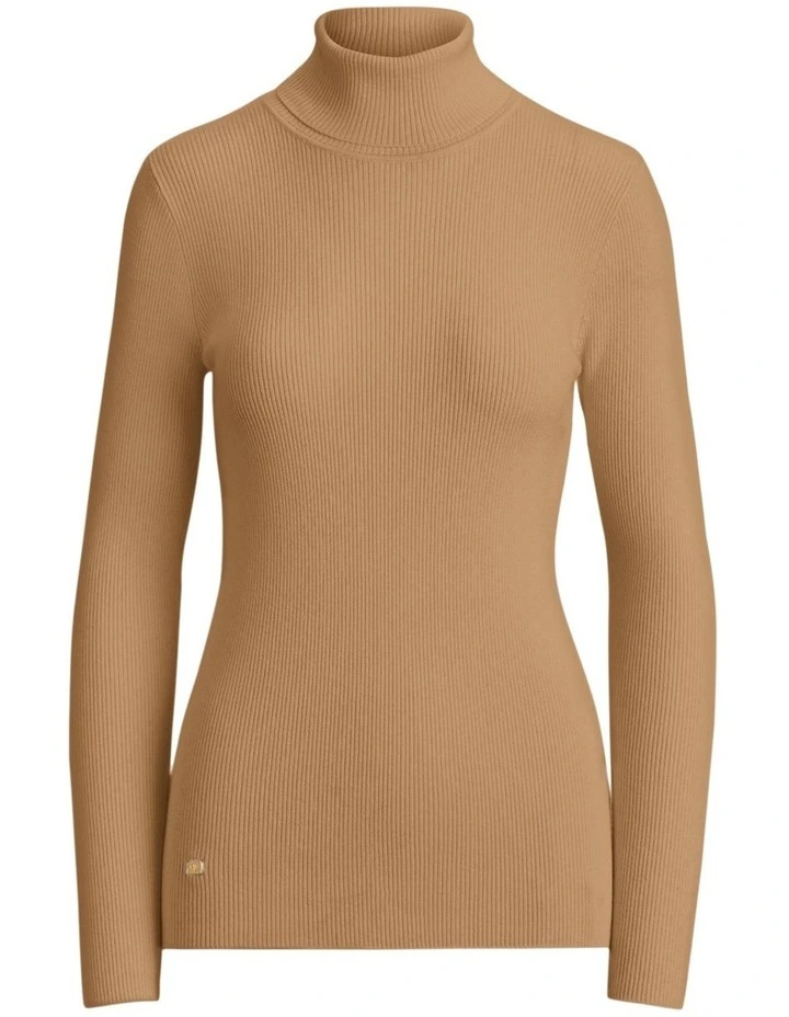 Best Sale β€οΈ Lauren Ralph Lauren Ribbed Turtleneck Sweater Beige β - Image 4