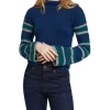Wholesale 🔥 Oxford Julietta Striped Sleeve Soft Knit Jumper Blue/Green 😀