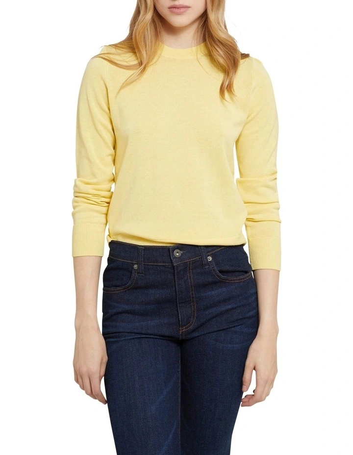 Buy π Oxford Florence Cotton Crew Neck Knit Jumper Yellow π