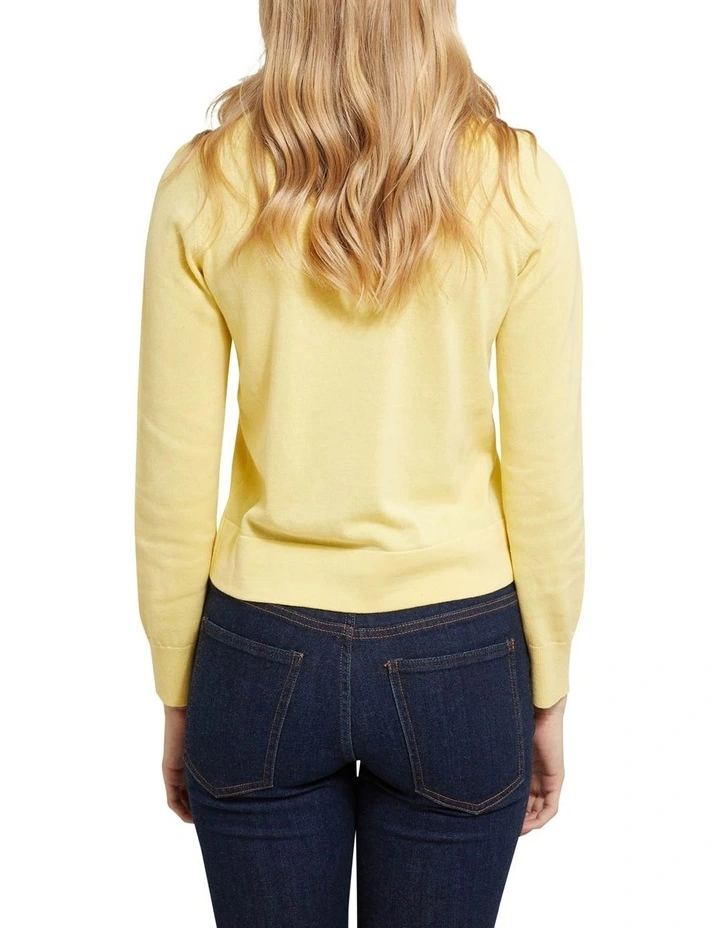 Buy π Oxford Florence Cotton Crew Neck Knit Jumper Yellow π - Image 3