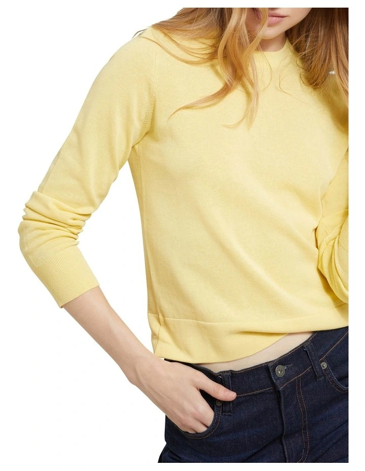 Buy π Oxford Florence Cotton Crew Neck Knit Jumper Yellow π - Image 4