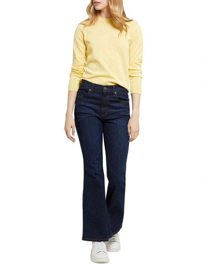 Buy π Oxford Florence Cotton Crew Neck Knit Jumper Yellow π - Image 5