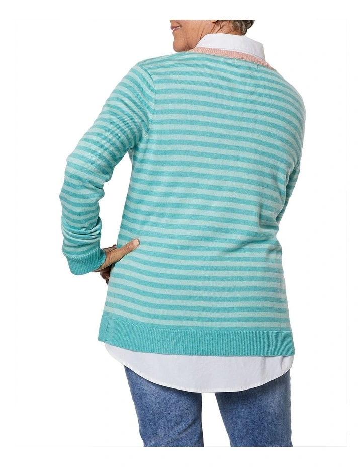 Coupon ✨ Gordon Smith Stripe Knit Jumper Lagoon ✔️ - Image 3