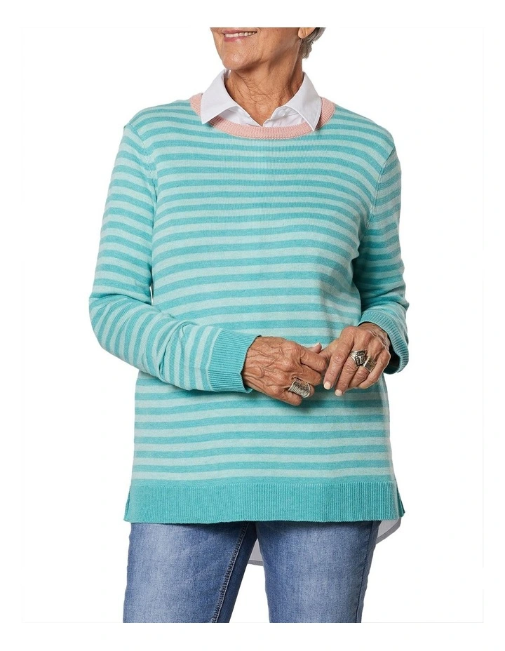 Coupon ✨ Gordon Smith Stripe Knit Jumper Lagoon ✔️ - Image 4