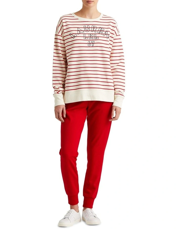 Best reviews of π Lauren Ralph Lauren Striped Logo French Terry Pullover In Cream β - Image 3