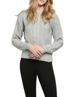 Best reviews of π Oxford Scarlett Cotton Cable Knit Jumper Ice Grey π