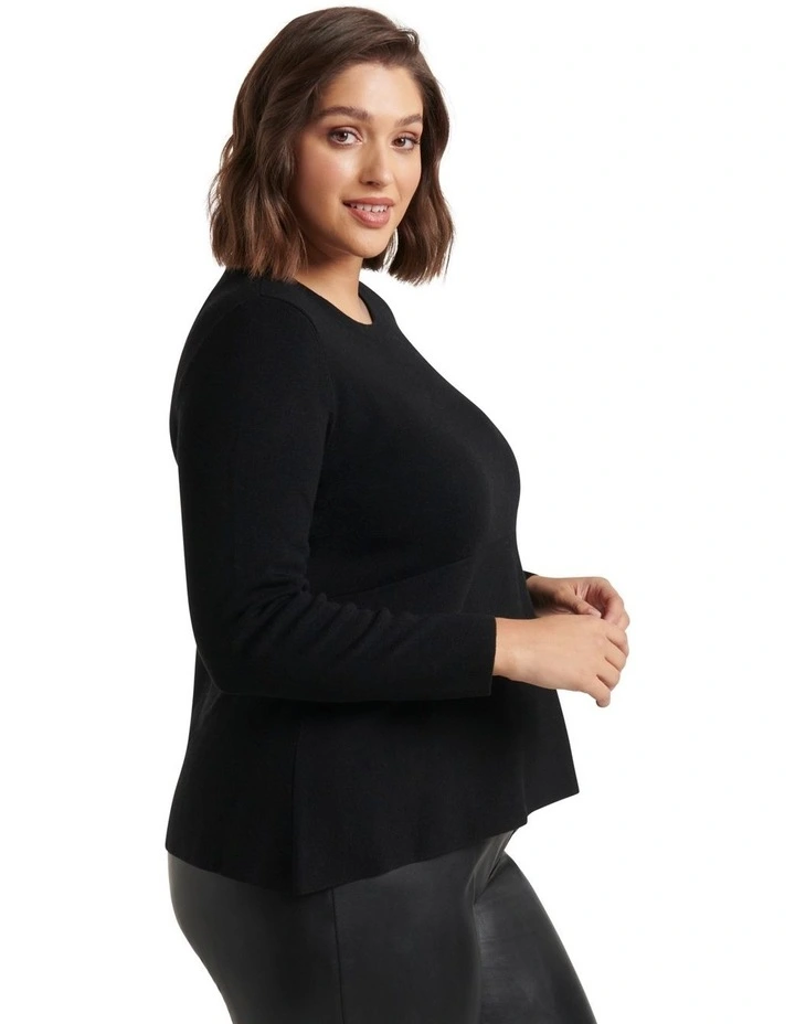 Hot Sale π Forever New Curve Amelia Hanky Hem Knit Top Black β¨ - Image 3
