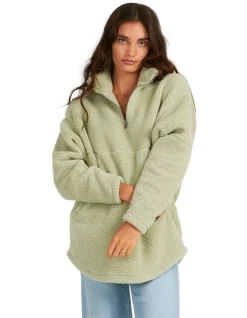 Best Pirce 𧨠Billabong Keep Up Half Zip Jumper Green β€οΈ