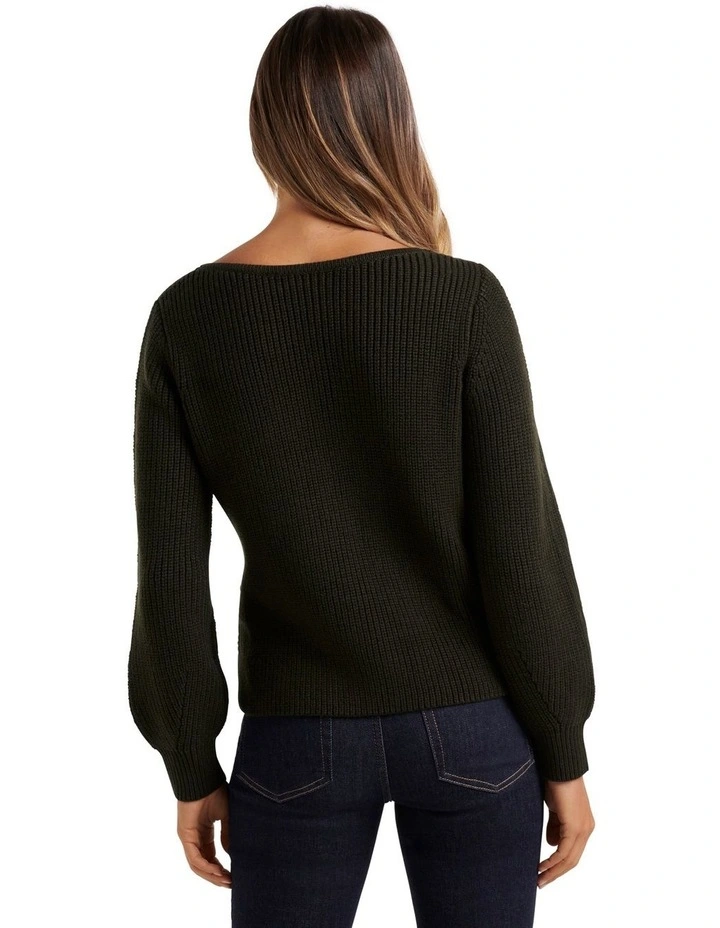 Discount π Forever New Ettie Wrap Knit Jumper Dark Khaki β€οΈ - Image 2