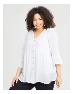 Flash Sale π Taking Shape Linen Gauze Amari Cardigan White π