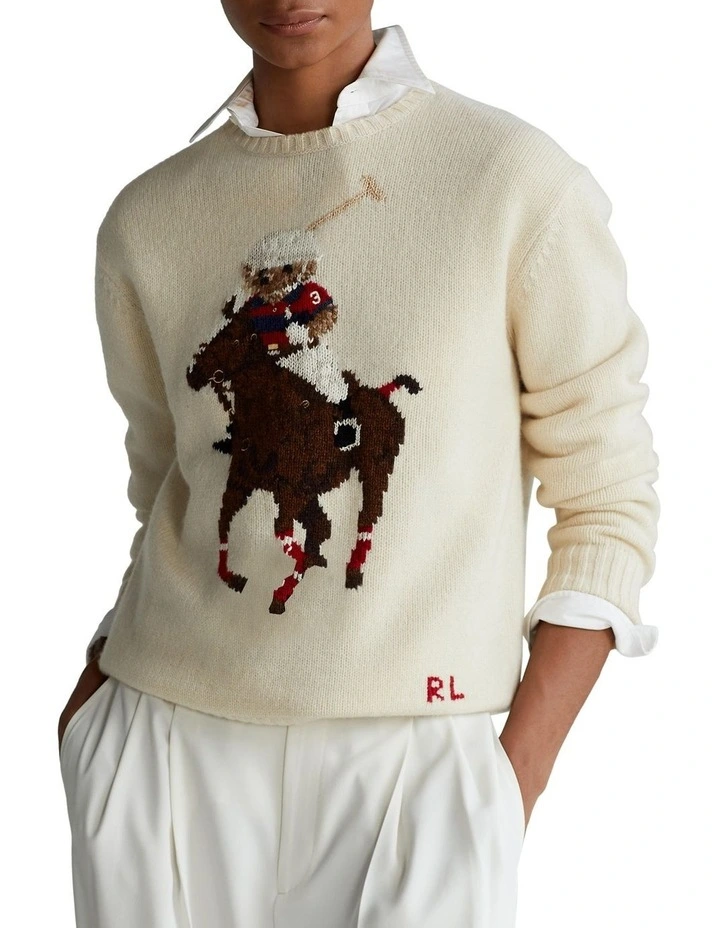 Top 10 π Polo Ralph Lauren Polo Bear Embroidered Sweater White β¨