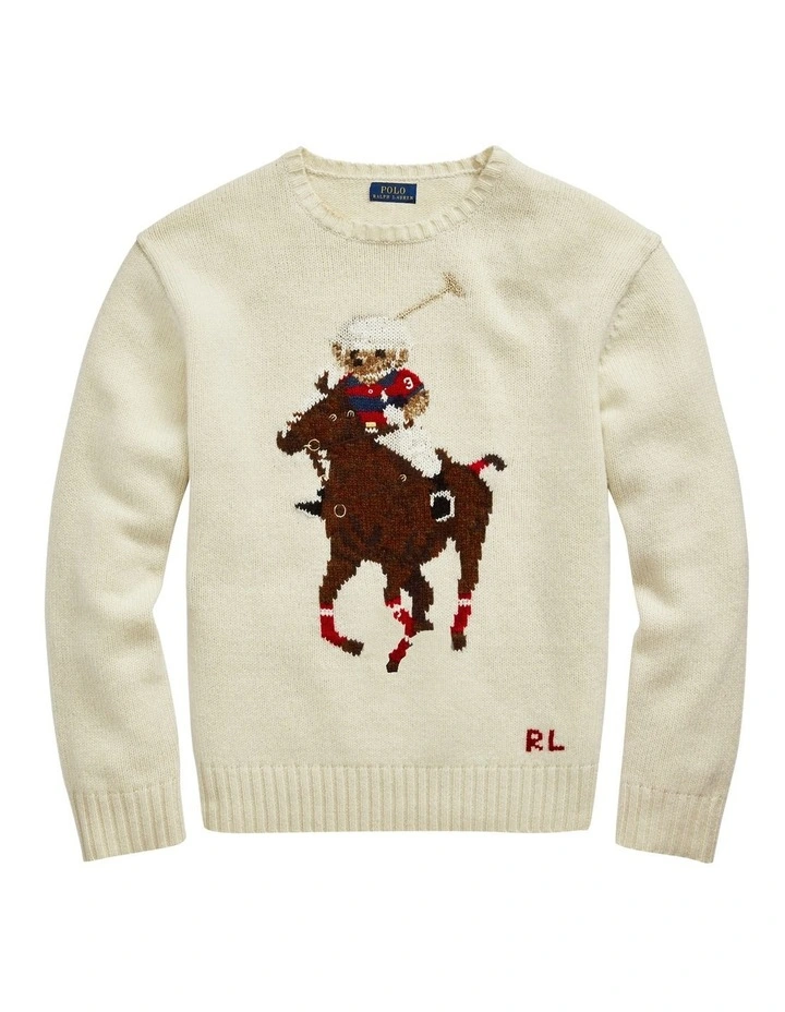Top 10 π Polo Ralph Lauren Polo Bear Embroidered Sweater White β¨ - Image 4