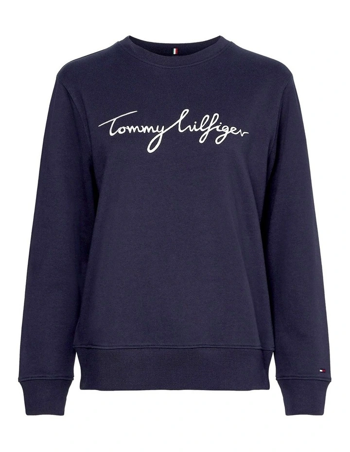 Best deal π₯ Tommy Hilfiger Regular Graphic Crew Neck Sweatshirt In Desert Sky π - Image 3