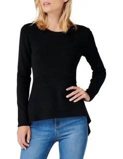 Best Pirce π Forever New Amelia Hanky Hem Knit Jumper Black π