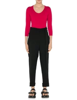 Budget ⭐ Cue 3/4 Sleeve Boat Neck Knit In Raspberry Red 🔔