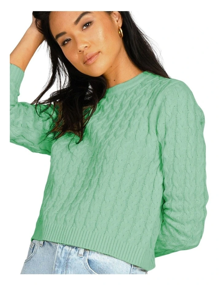 Wholesale π Rusty Everything You Need Crew Cable Knit In Natural π - Image 5