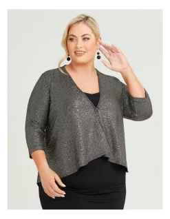 Promo 🎁 Taking Shape Leila Gold Swing Cardigan In Black/Gold 😀