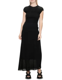 Cheap ✔️ Veronika Maine Sheer Crepe Ruched Knit In Black 😉