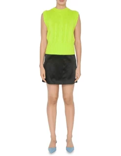 Flash Sale 🔔 Cue Cable Knit Vest In Lime Green 🤩