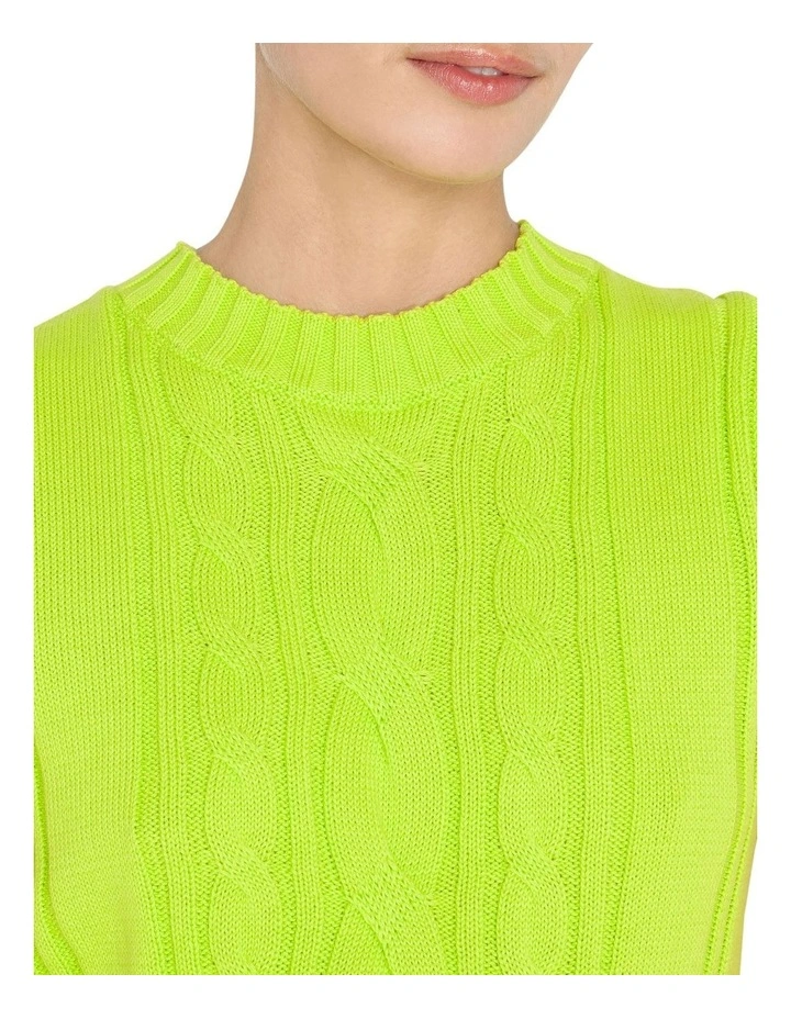 Flash Sale π Cue Cable Knit Vest In Lime Green π€© - Image 4