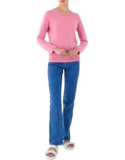 Buy 🤩 Skin And Threads Cashmere Boyfriend Sweater In Pink ✔️