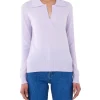 Top 10 ✨ Skin And Threads Knitted Cashmere Polo In Lilac ❤️