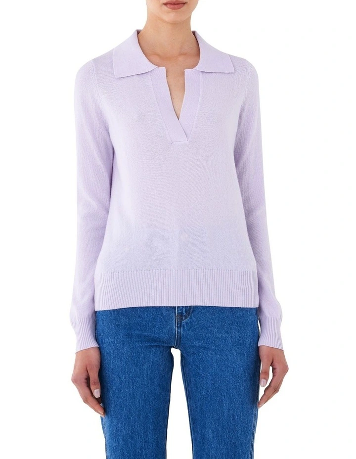 Top 10 β¨ Skin And Threads Knitted Cashmere Polo In Lilac β€οΈ