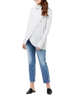 Best Sale 🧨 Ripe Cowl Neck Nursing Knit Silver ⌛