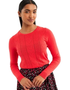 Best reviews of π Review Elise Pointelle Jumper In Cherry Red π