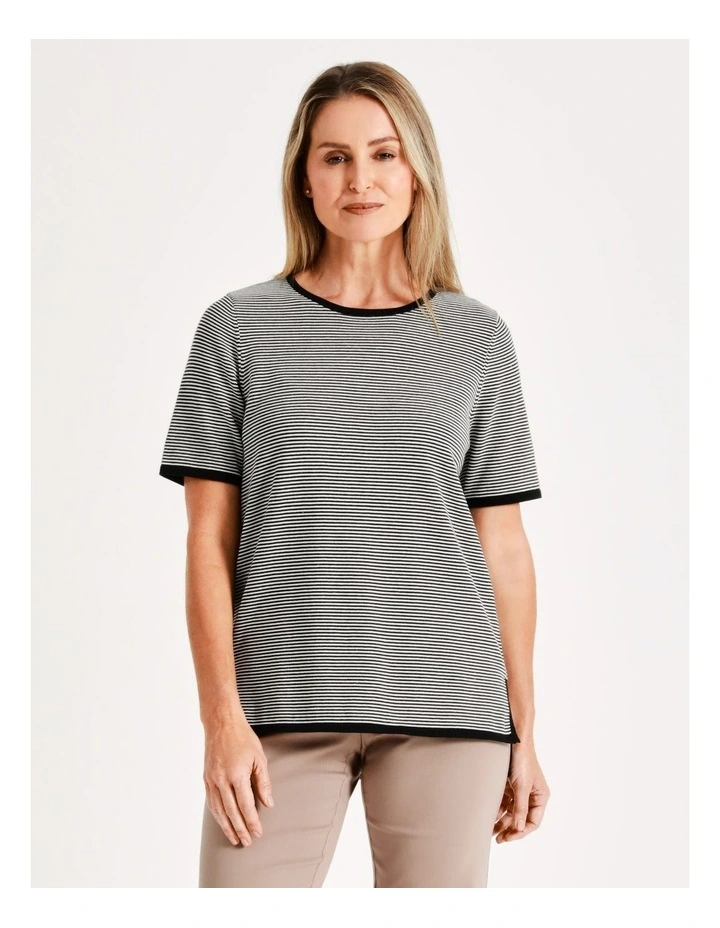 Brand new π Regatta Short Sleeve Stripe Jumper In Black/Ivory π - Image 3