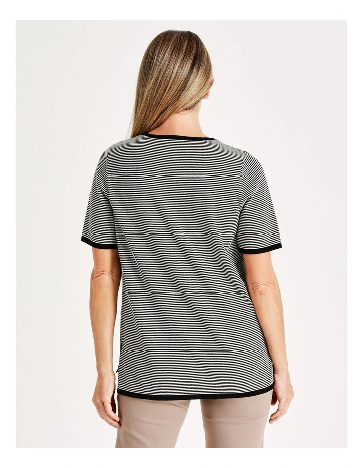 Brand new π Regatta Short Sleeve Stripe Jumper In Black/Ivory π - Image 5