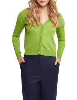Budget π₯° Oxford Claudia Cashmere Blend Cardigan In Pea Green π§¨