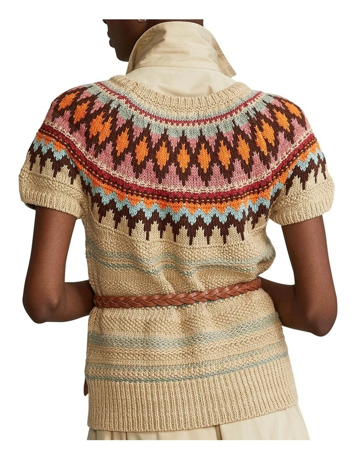 Discount π₯ Polo Ralph Lauren Jacquard Short-Sleeve Sweater In Beige 𧨠- Image 2