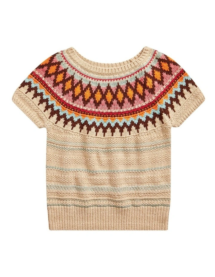 Discount π₯ Polo Ralph Lauren Jacquard Short-Sleeve Sweater In Beige 𧨠- Image 4