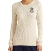 Budget 😍 Lauren Ralph Lauren Button-Trim Cable-Knit Sweater In Cream 😉