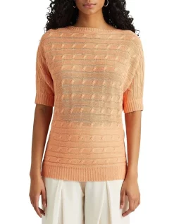 Best Pirce ⌛ Lauren Ralph Lauren Cable-Knit Linen Sweater 💯