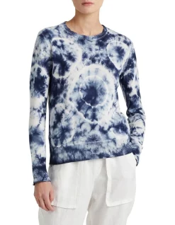 Discount π₯° Lauren Ralph Lauren Tie-Dye Combed Cotton Sweater In Blue/White π