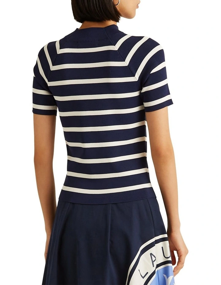 Hot Sale π Lauren Ralph Lauren Striped Short Sleeve Sweater In Navy Blue π - Image 2