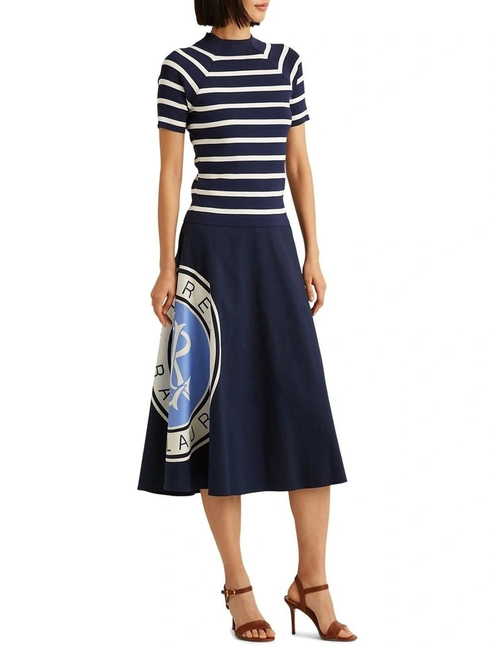 Hot Sale π Lauren Ralph Lauren Striped Short Sleeve Sweater In Navy Blue π - Image 3