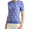 Promo 🛒 Lauren Ralph Lauren Logo Double-Knit Jacquard Sweater In Blue 🥰