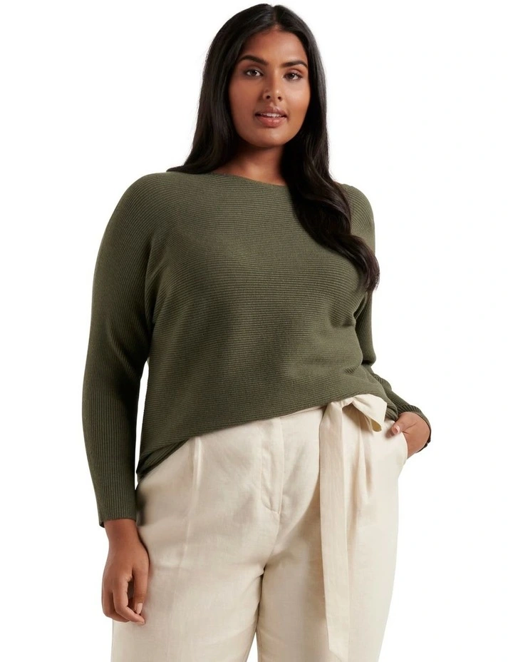 Deals β Forever New Curve Abbie Curve Essential Knit Top Forest Green π
