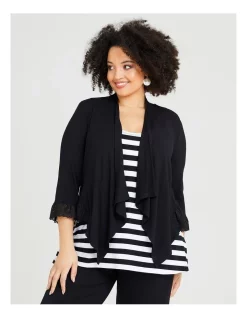 Wholesale ⭐ Taking Shape Bamboo Drape Cardigan In Black ⭐