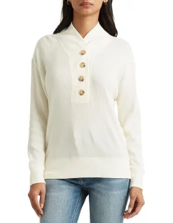 Discount π€© Lauren Ralph Lauren Thermal Waffle-Knit Sweatshirt In Cream β