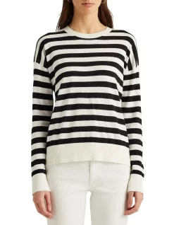 New ✨ Lauren Ralph Lauren Striped Cotton-Modal Sweater 👏