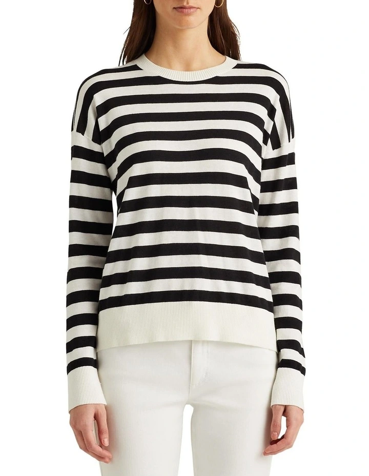 New β¨ Lauren Ralph Lauren Striped Cotton-Modal Sweater π