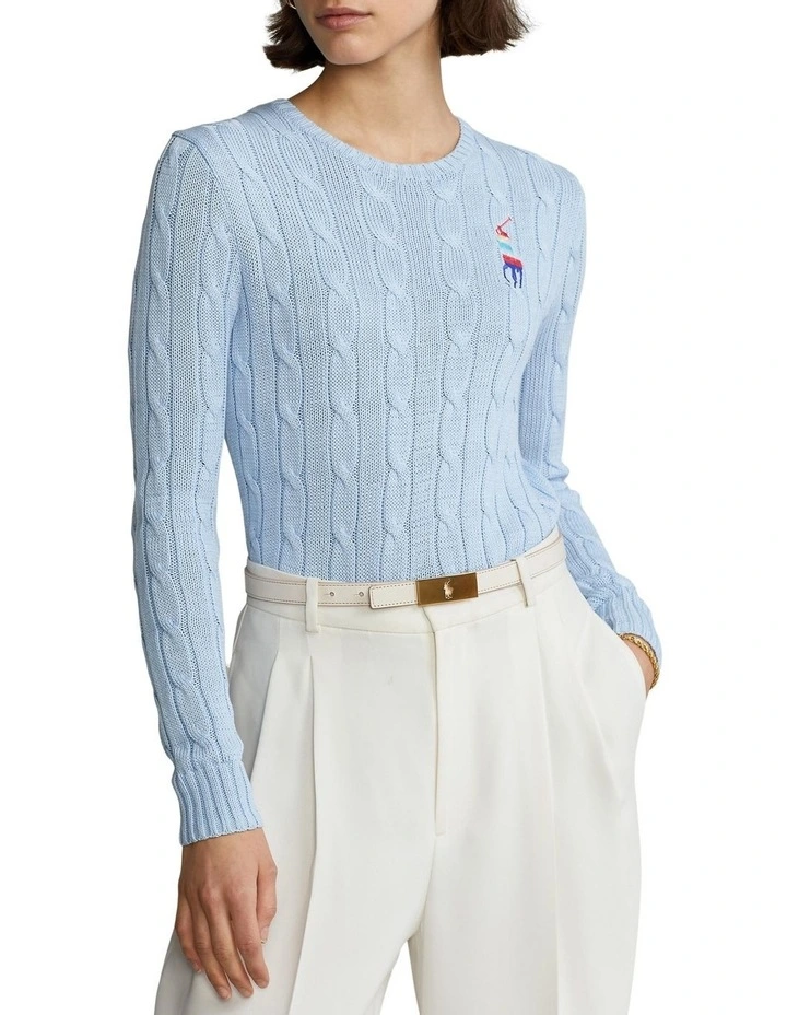 Outlet π Polo Ralph Lauren Ombre Big Pony Cable-Knit Sweater In Blue π―