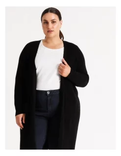 New 👍 Tokito Longline Rib Cardigan Black 💯