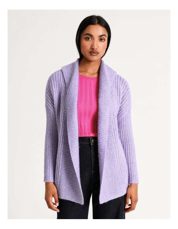 Promo β¨ Basque Relaxed Longline Cardigan In Dusty Violet π - Image 2